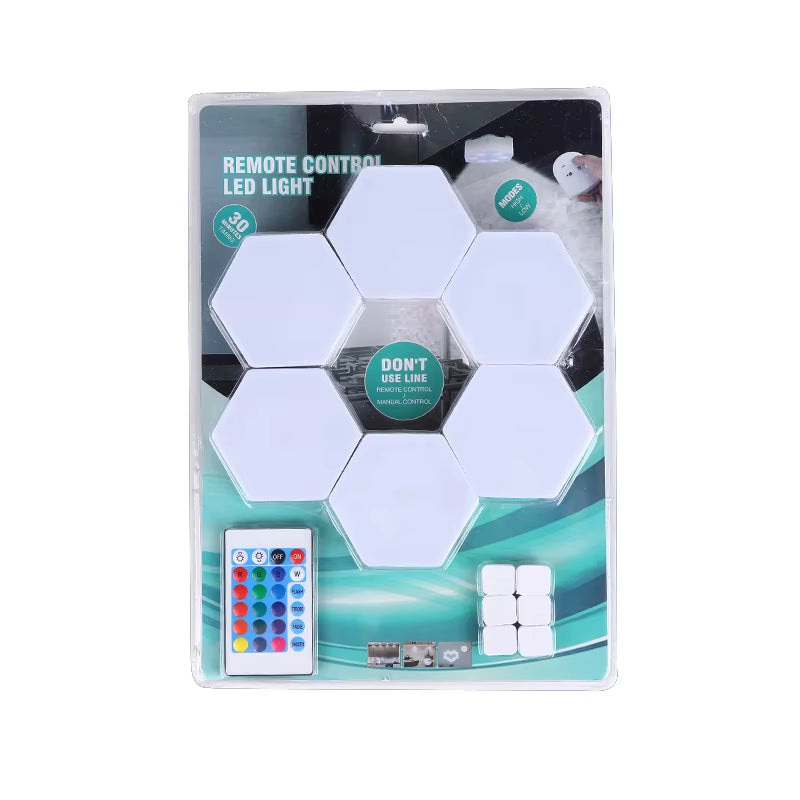 RGB LED Quantum Hexagon Lamp Touch Sensor Night Light Bedroom Honeycomb Wall Lamps Wireless Control Colorful Light