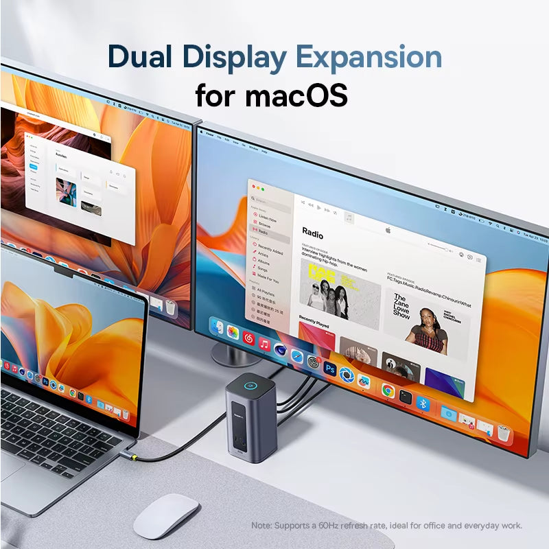 USB C HUB for Mac 12-In-1 Displayport HDMI 4K@60Hz MST Display for Macos Windows Docking Station USB 3.2 RJ45 PD 100W Hub