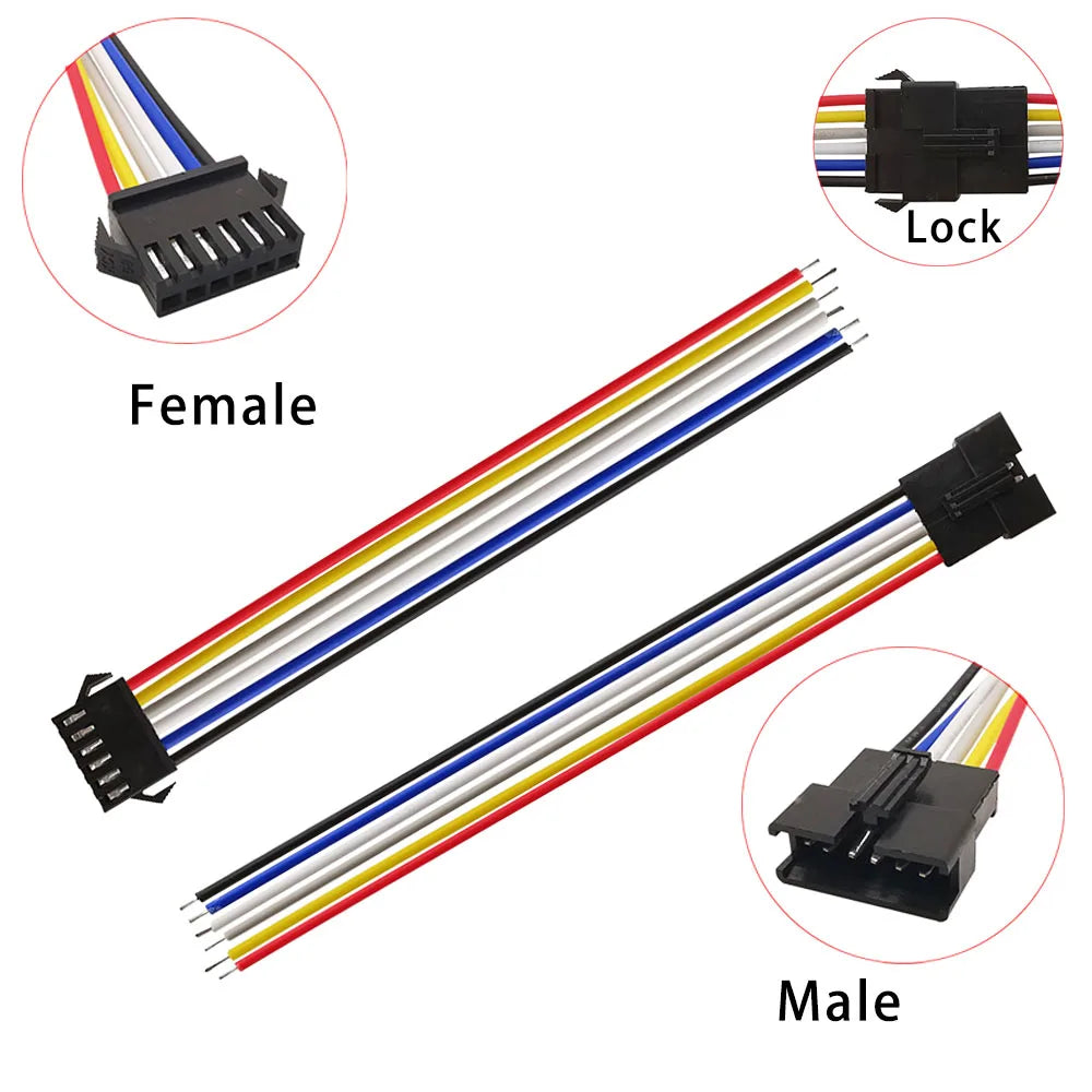 5Pair/10Pcs SM JST LED Connector Cable 2/3/4/5/6 Pin Plug Socket Male Female Wire Connector for RGB RGBW LED Strip Light Adapter