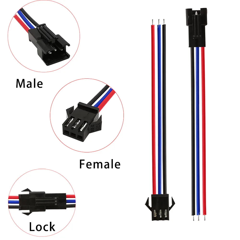 5Pair/10Pcs SM JST LED Connector Cable 2/3/4/5/6 Pin Plug Socket Male Female Wire Connector for RGB RGBW LED Strip Light Adapter