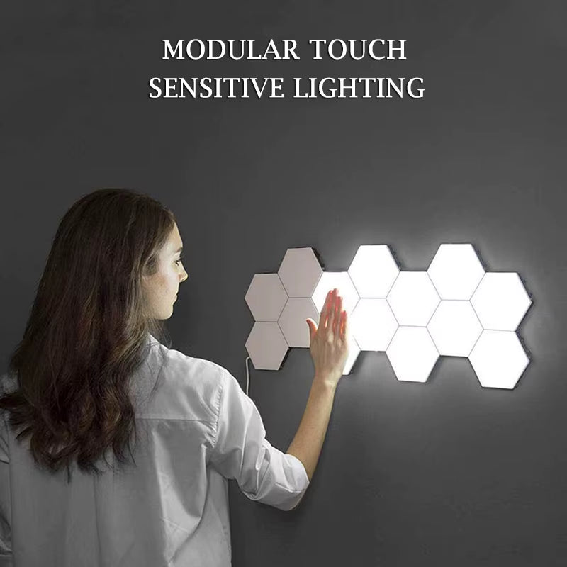 RGB LED Quantum Hexagon Lamp Touch Sensor Night Light Bedroom Honeycomb Wall Lamps Wireless Control Colorful Light