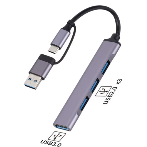 USB HUB USB 3.0 HUB USB-C HUB 4 in 2 Type C & USB HUB Multi Splitter High Speed 5Gbps for PC Computer Multiport USB-A&C HUB Port
