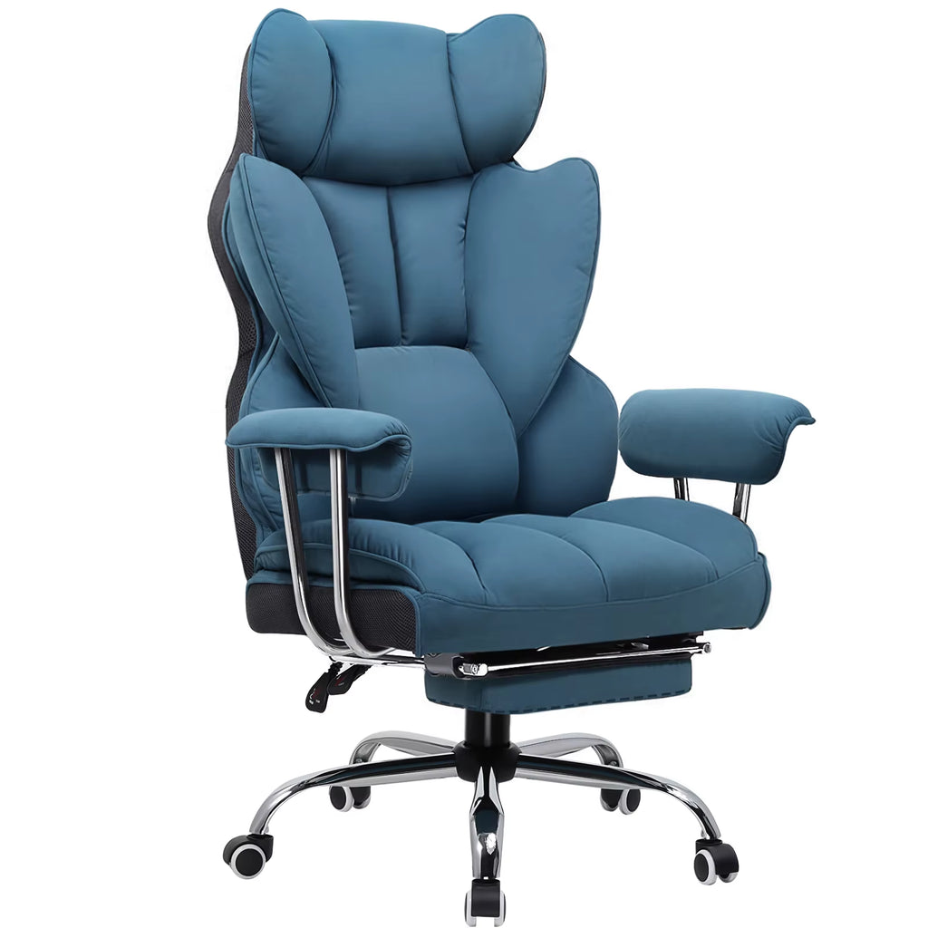 Gaming Chair Gamer Chair Ergonomic Office Chair Footrest Fabric Surface Spring Seat Cushion Gaming Chair