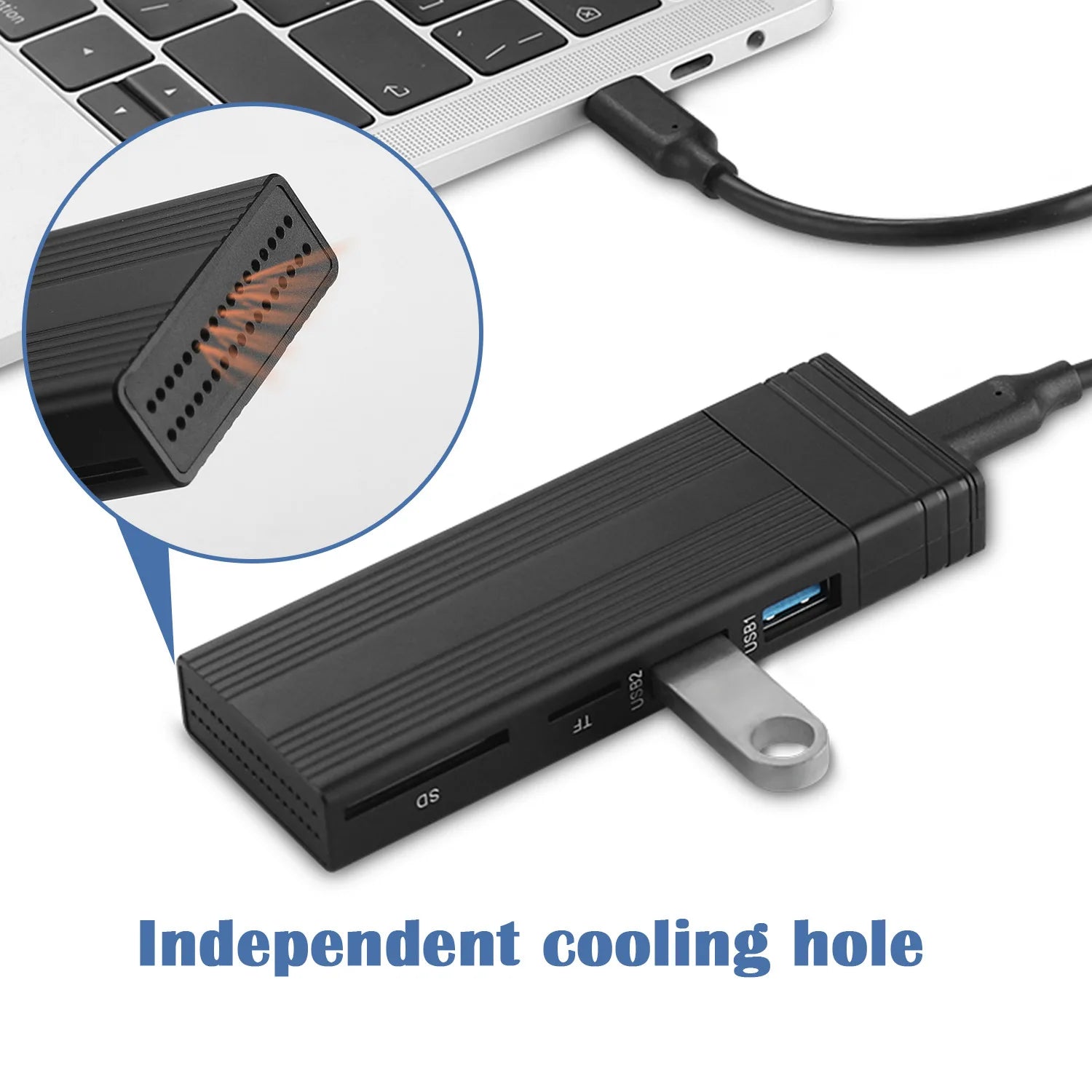 5-In-1 USB C HUB with Disk Storage Function for M.2 Nvme SATA NGFF SSD Type C HUB Dock Station USB C Splitter for Macbook Pro