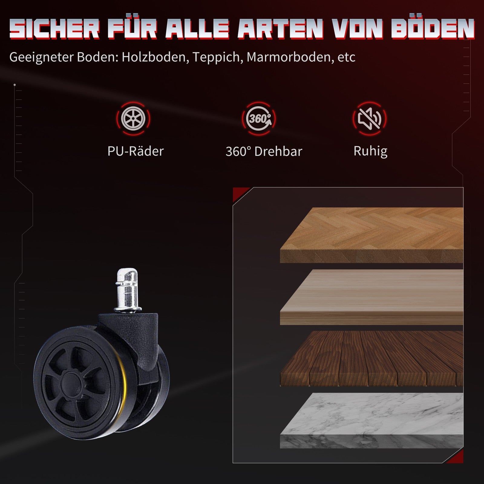 Gaming Stuhl Ergonomisch Wildlederimita