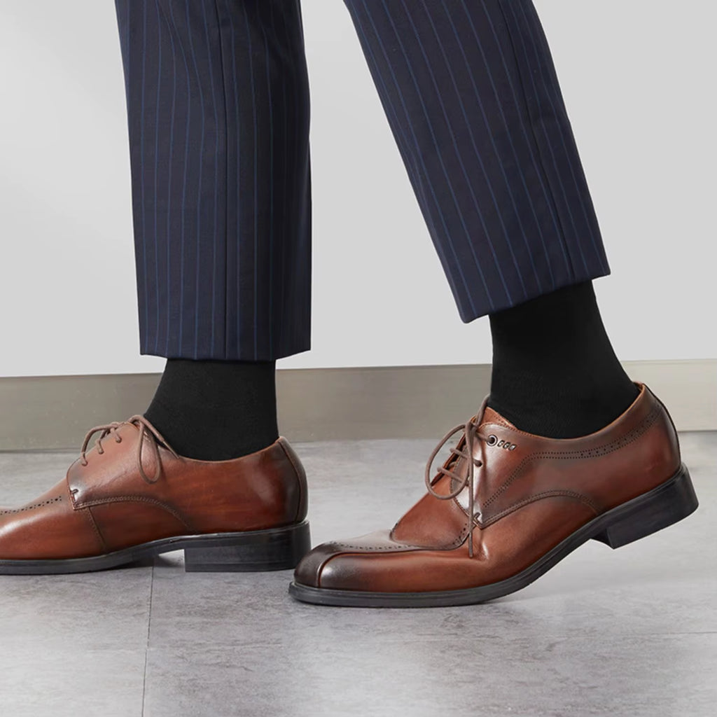 5/10 Pairs Men'S Cotton Blend Socks Black Business Men Socks Soft Breathable Summer Winter for Male Socks plus Size (6.5-14)