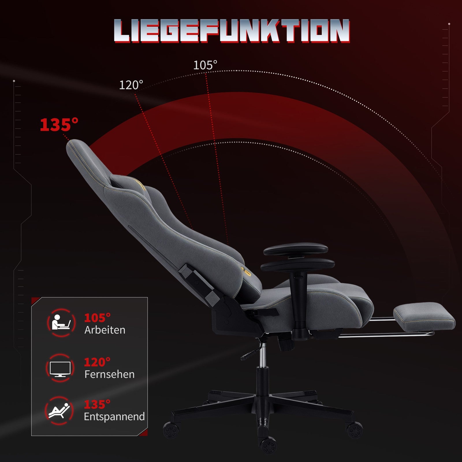 Gaming Stuhl Ergonomisch Wildlederimita