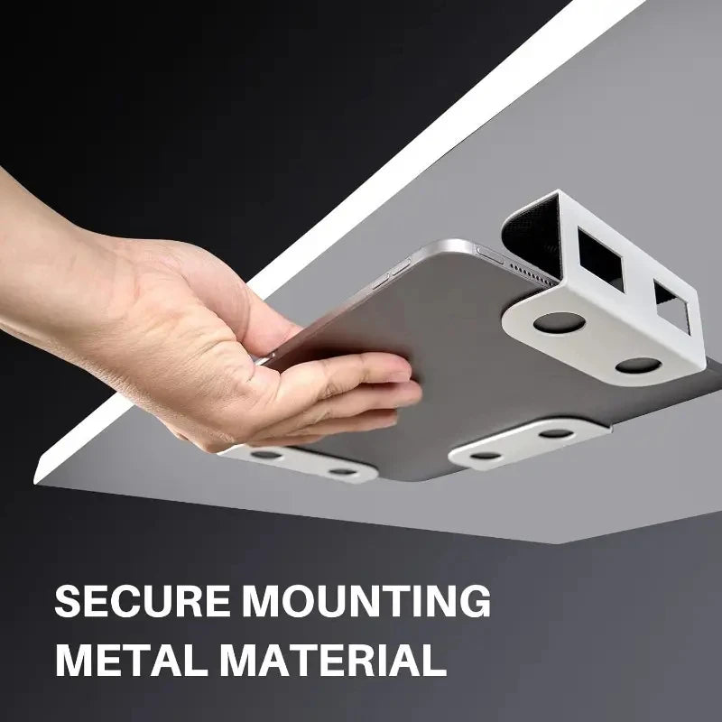 Under Desk Laptop Mount Metal under Desk Shelf Holder for Laptop for Mac Mini Macbook Keyboard with Anti-Scratch Silicone Rack